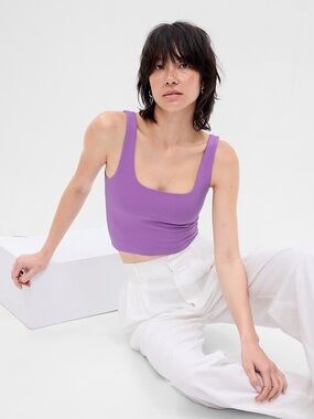 GAP Lilac Scoop Neck Crop Tank Top - Women